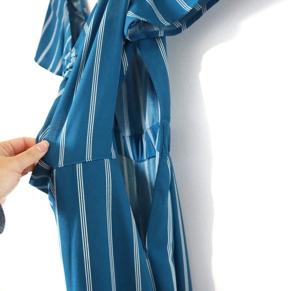 Nordstrom Leith Teal Blue Jumpsuit With Front Cut Out - Picture 7 of 7